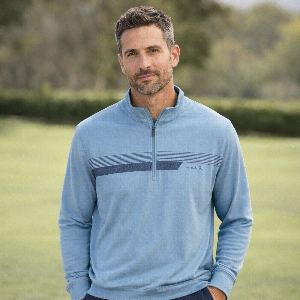 Travis Mathew 1/4 Zip Pullover Mens L Popchock Performance Golf Zipper Pocket